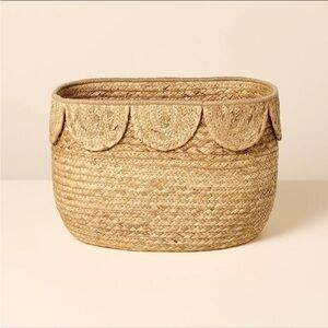 Hearth & Hand Magnolia Natural Woven Scalloped Storage Basket
